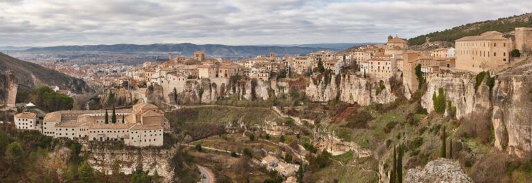 Cuenca picturesque panoramic view. Rey viewpoint. Castilla La Mancha. Spain